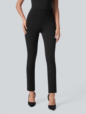 Halara Flex High Waisted Tummy Control Work Pants Black 7/8 Adjustable Hem Small